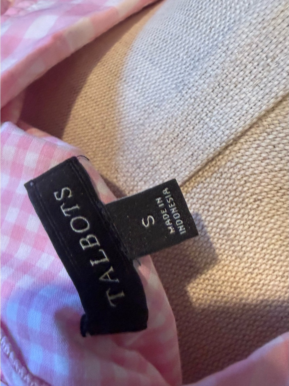 Talbots Pink Gingham Button-Down Shirt - Picture 6 of 6